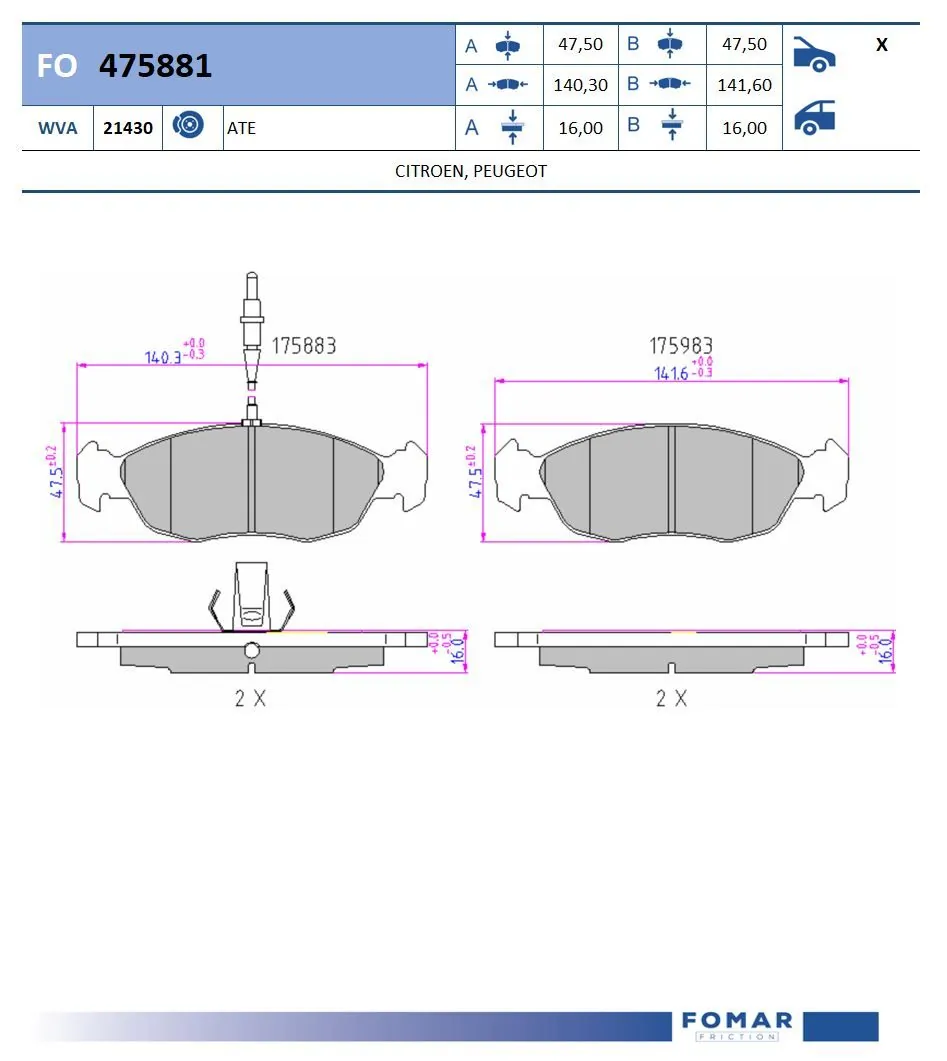 Brake Pad Set, disc brake